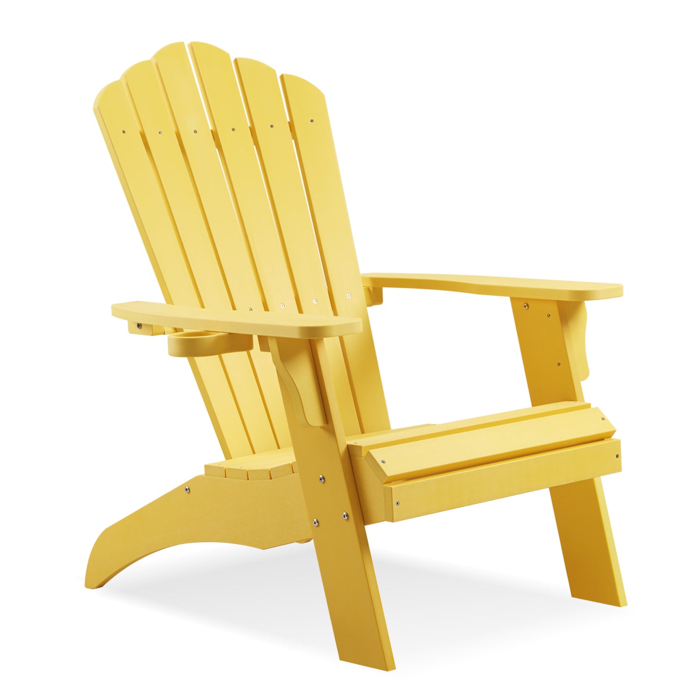 Psilvam Adirondack Chair, Oversized Poly Lumber Fire Pit Chair with Cup Holder, 350Lbs Support Patio Chairs for Garden, Weather Resistant Outdoors Seating, Relaxing Gift for Father & Mother